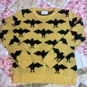 gucci yellow bat sweater
